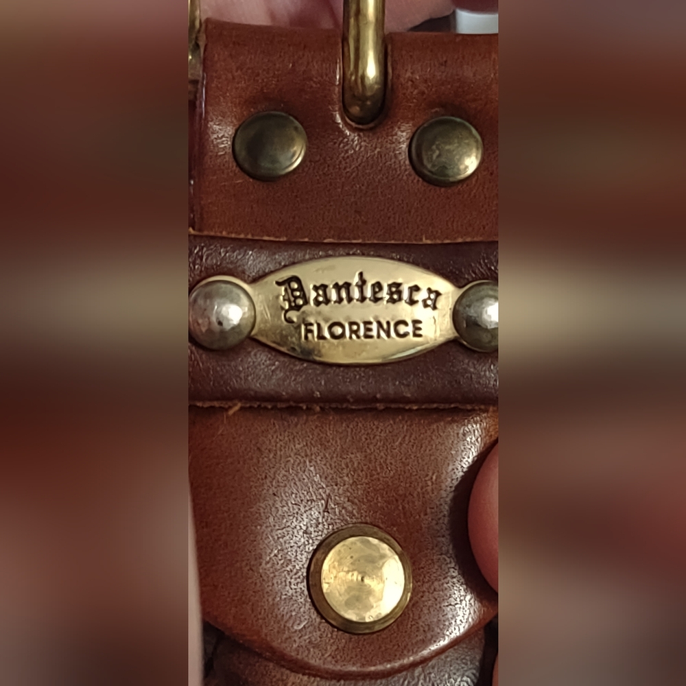 Vintage Dentista Florence Italian Leather Belt 52 In Long